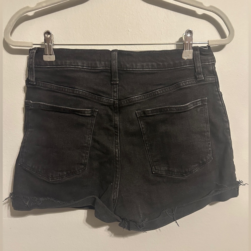 Madewell black denim high rise shorts with raw edge size 27 - Picture 2 of 4